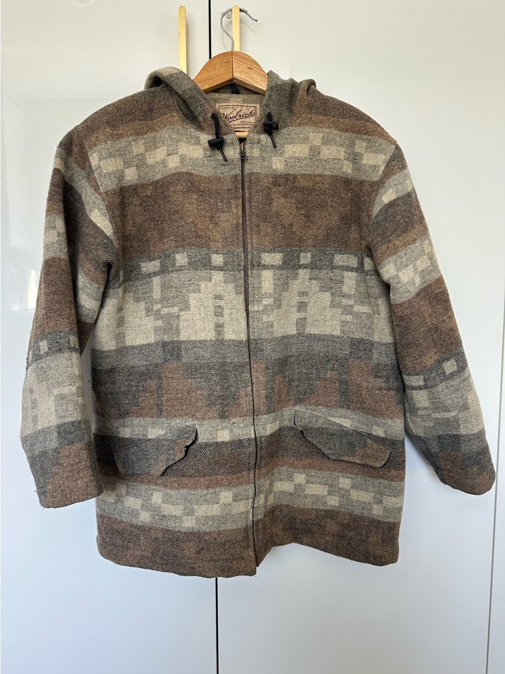 Woolrich Women’s Wool Blend Southwestern Hooded Jacket Coat M